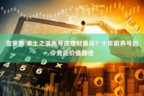 壹策略 率土之滨账号成理财黑马？十年前养号如今竟能价值翻倍