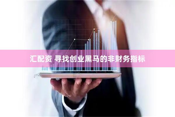 汇配资 寻找创业黑马的非财务指标